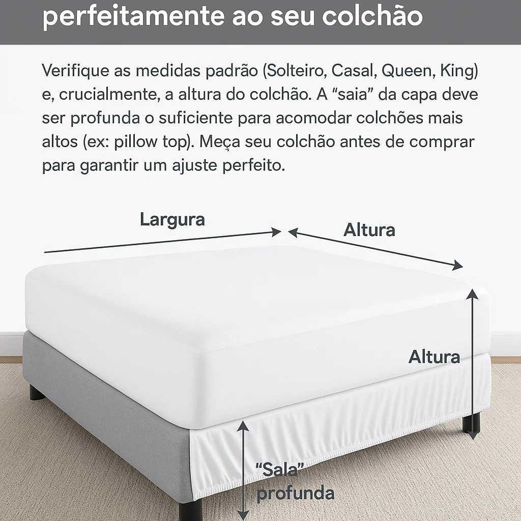 Capa de Colchão Impermeável Matelada com Elástico Blackzig
